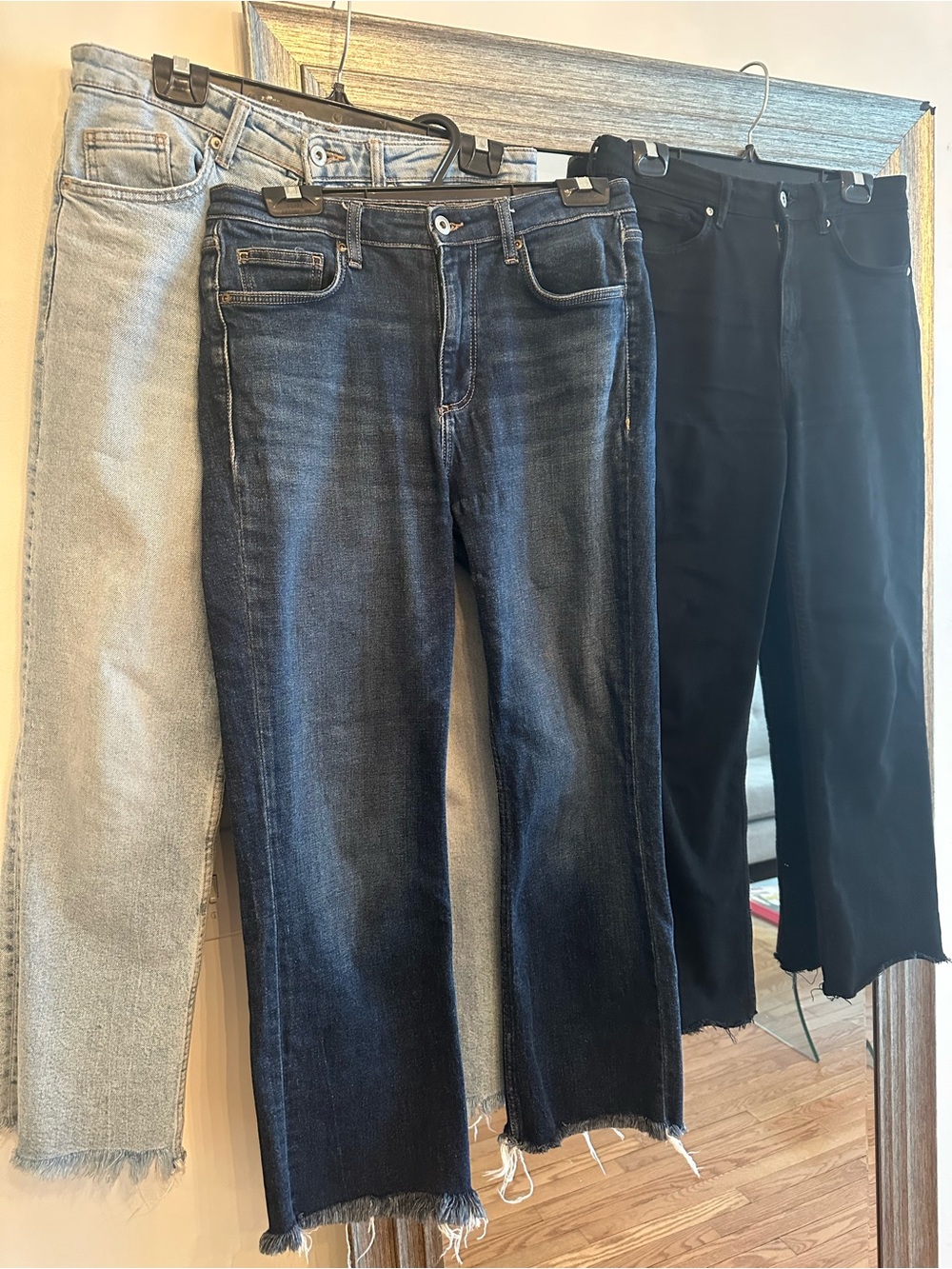 Three - Zara Flared Cropped High Waist TRF jeans